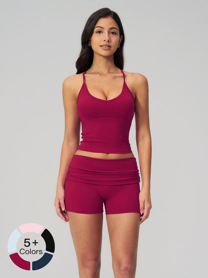 Cross-Border Fuzzy Yoga Set, Halter Backless High-End Fitness Running Sports Yoga Wear - image 19