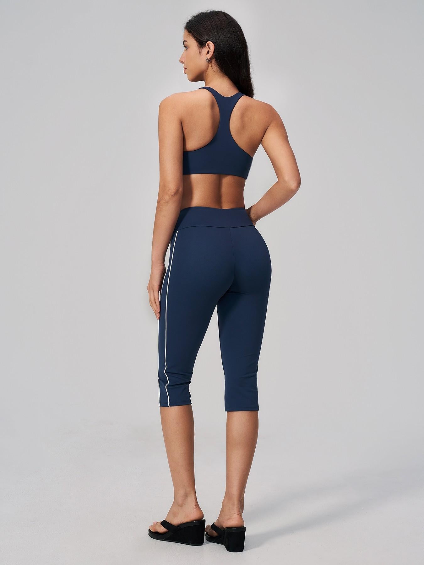 Women's Yoga Set, Fleece Quick-Dry Sports High-Waist Waist-Tucking Yoga Pants - image 12