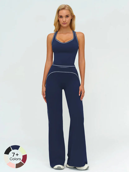 Women's Yoga Set with Dual Shoulder Straps, High-End Feel Sportswear