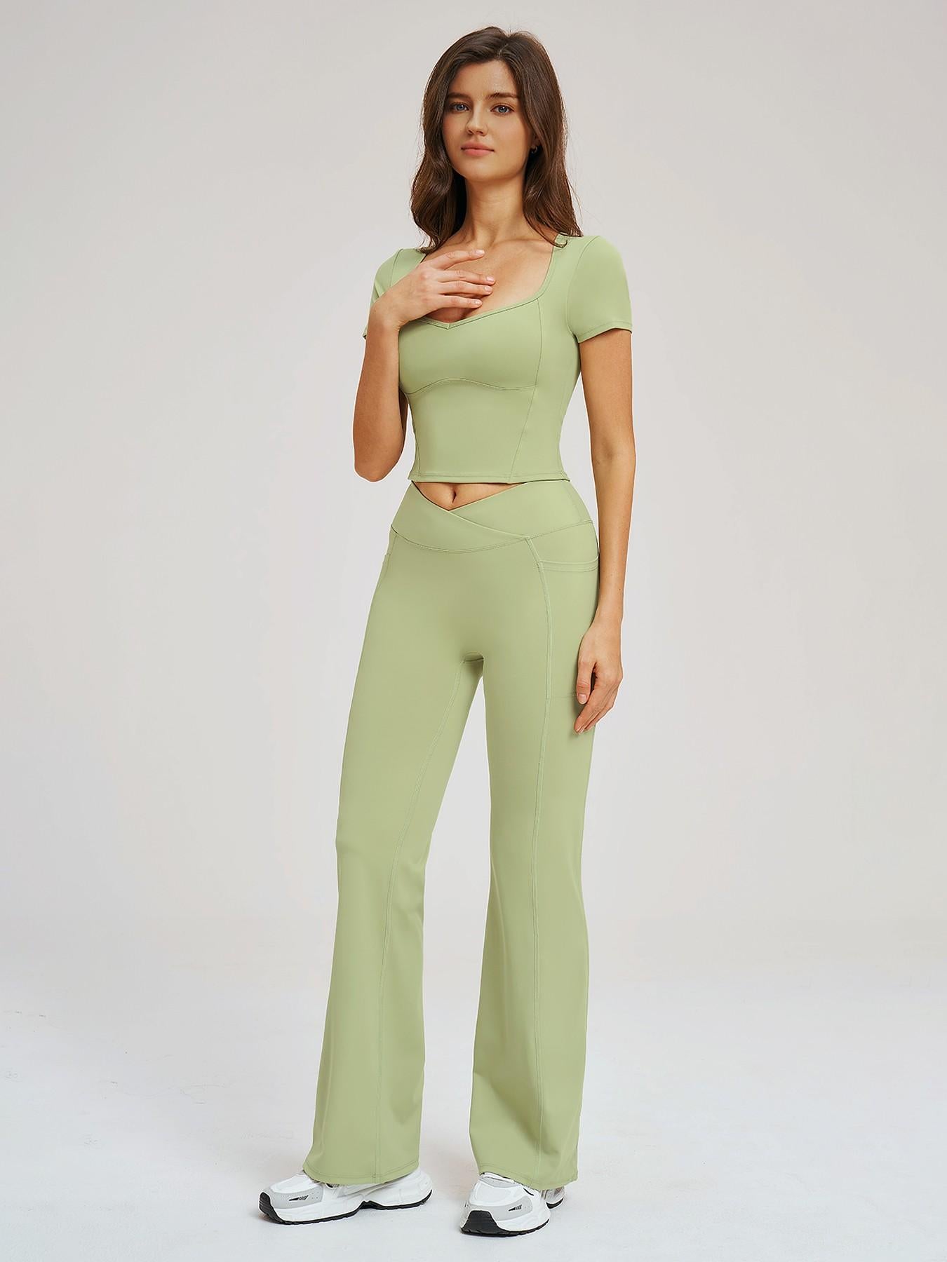 Women's Yoga Set, Naked Feeling Tight-Fitting Fashion Casual Outdoor Running Sports Suit - image 14