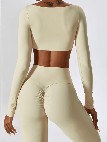 Women's Solid Square Neck Crop Top & High Waist Flare Leg Pants Tracksuit Set, Sporty Comfy… - image 12