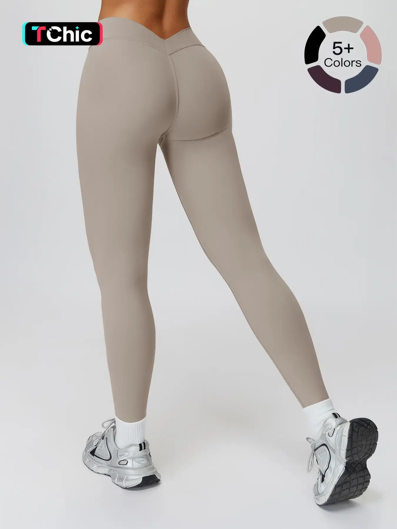 High Waist Yoga Pants, Fitted V-Back Sport Long Pants