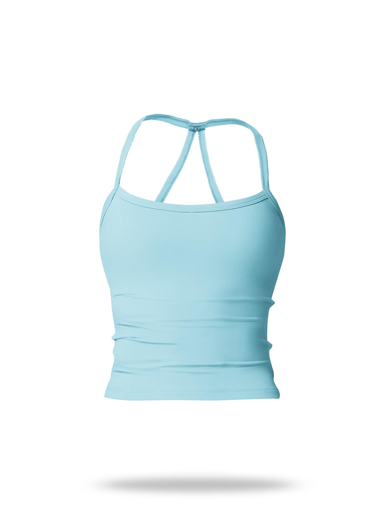 Women's Solid Backless Sports Cami Top, Quick Drying Breathable Sports Cami Top - image 18