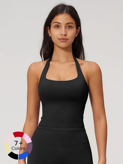 Women's New Halter Yoga Tank Top, Outdoor Square Sport Fitness Tight Quick-Dry Vest