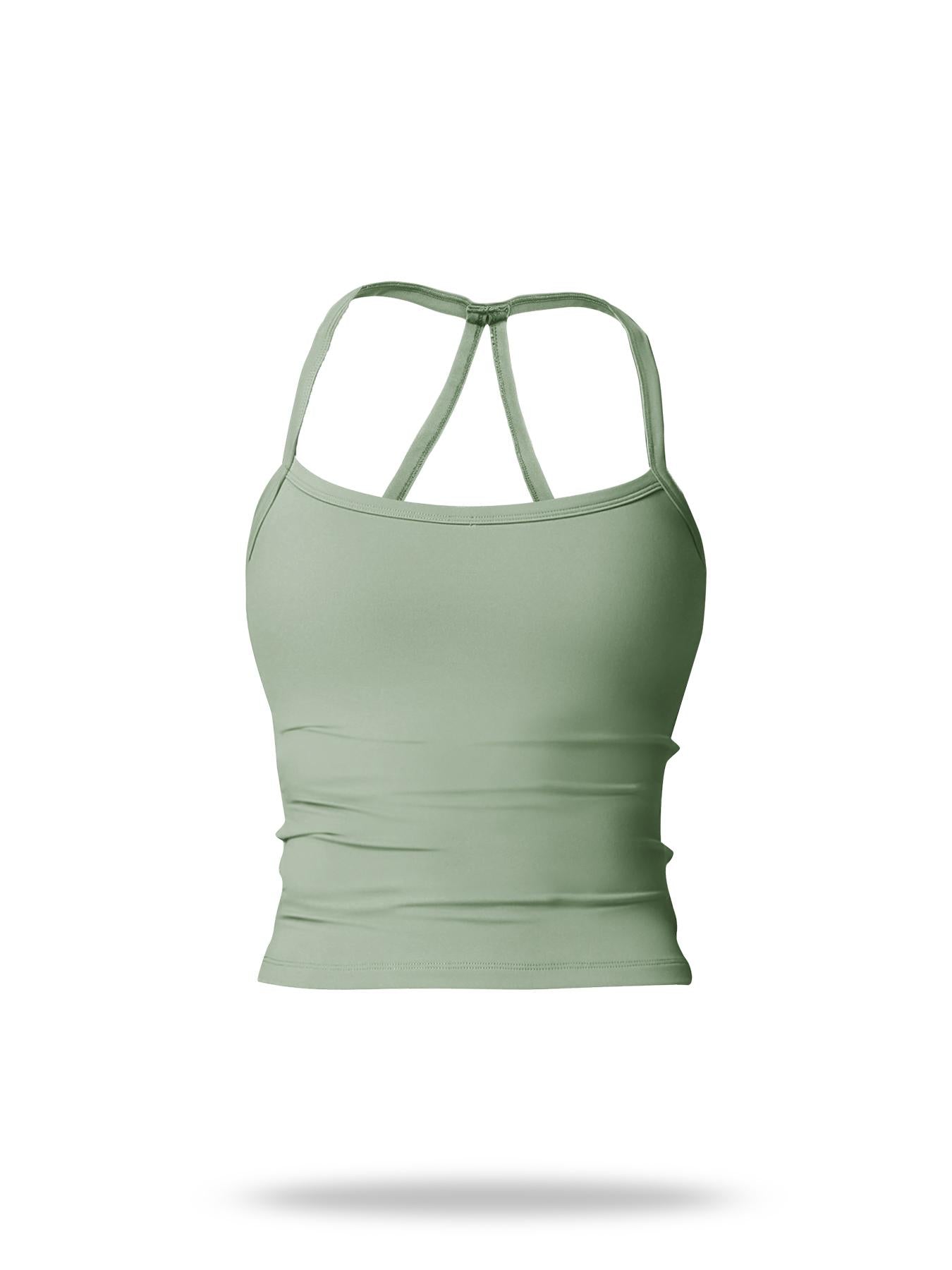 Women's Solid Backless Sports Cami Top, Quick Drying Breathable Sports Cami Top - image 20