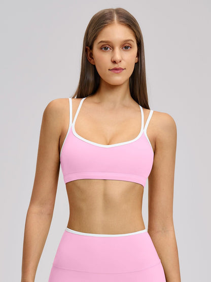 Colorblock Skin-Touch Stretch Sports Bra, Sporty Bra - image 9