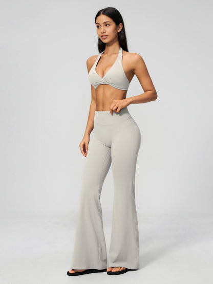 Fleece Yoga Set, Deep V Backless Waist Cinch Tight Butt Lift Fitness Running Sports Set - image 16