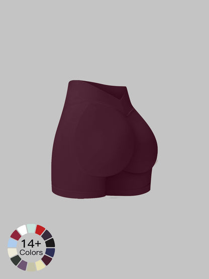 Women's Seamless Knitted Yoga Shorts, V-Neck Waist - image 19
