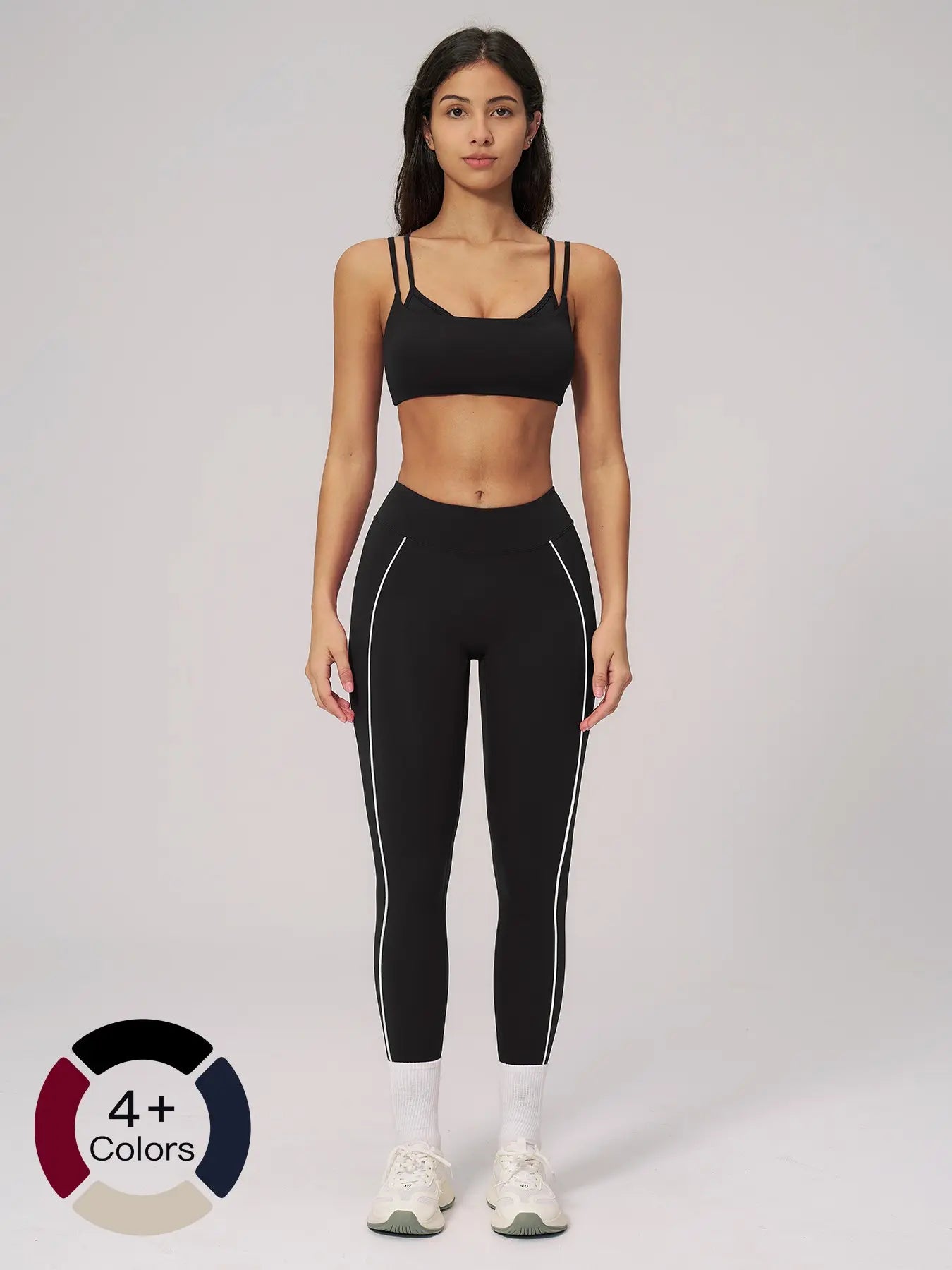Women's Bare-Look Yoga Set, Contrast Stitching - image 7