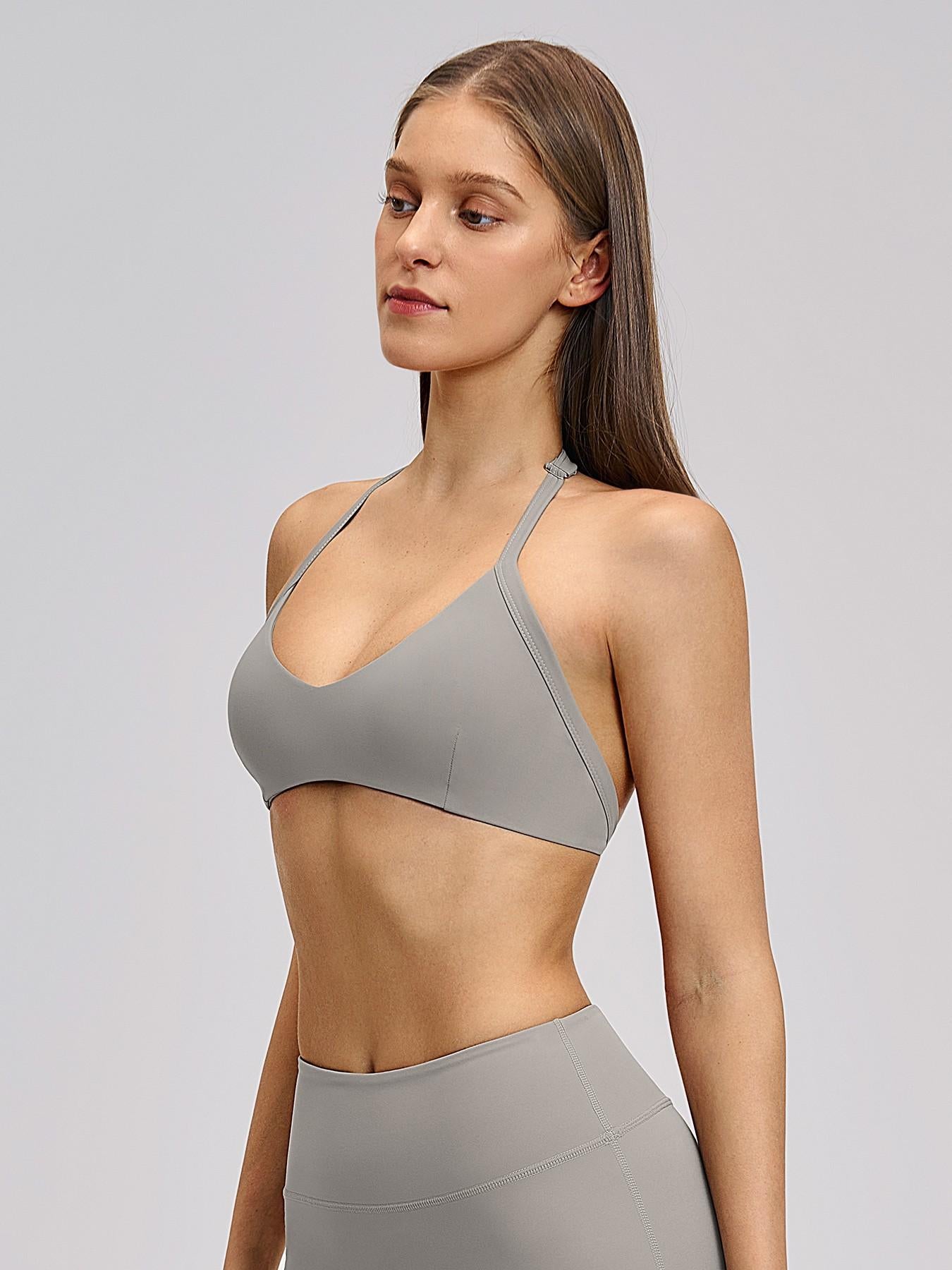 Cross-Border Plush Halter Neck Design Stretch Sports Bra, Hollow Back Yoga Innerwear - image 11