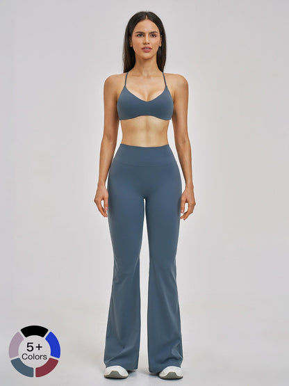 Cross-Border Tight Back Yoga Set, Fleece Fashion Micro Fitness Sports Set - image 19