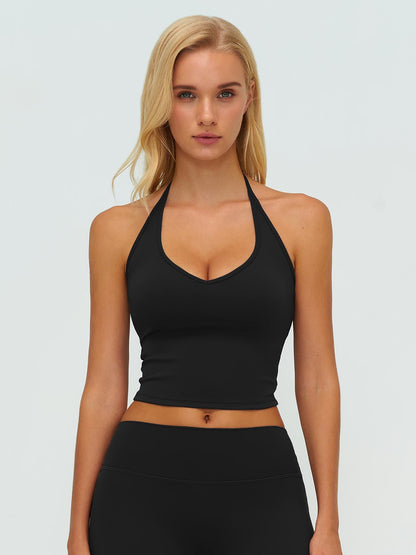 Women's V-Neck Yoga Tank Top, Casual Loose-Fitting Sports Bra - image 12