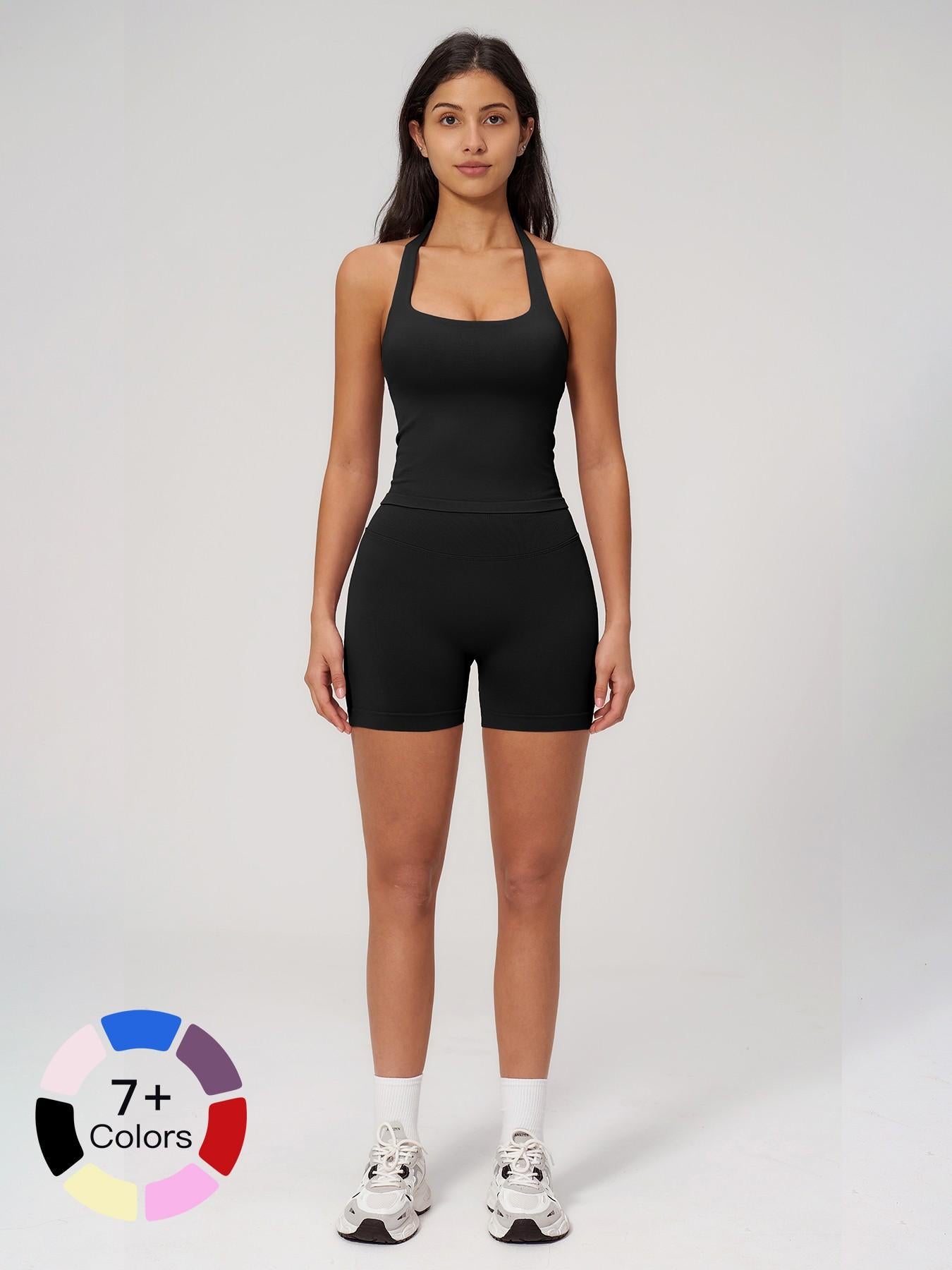 Seamless Yoga Set for Women, Tight Running Quick-Dry Sports Tank Top - image 23