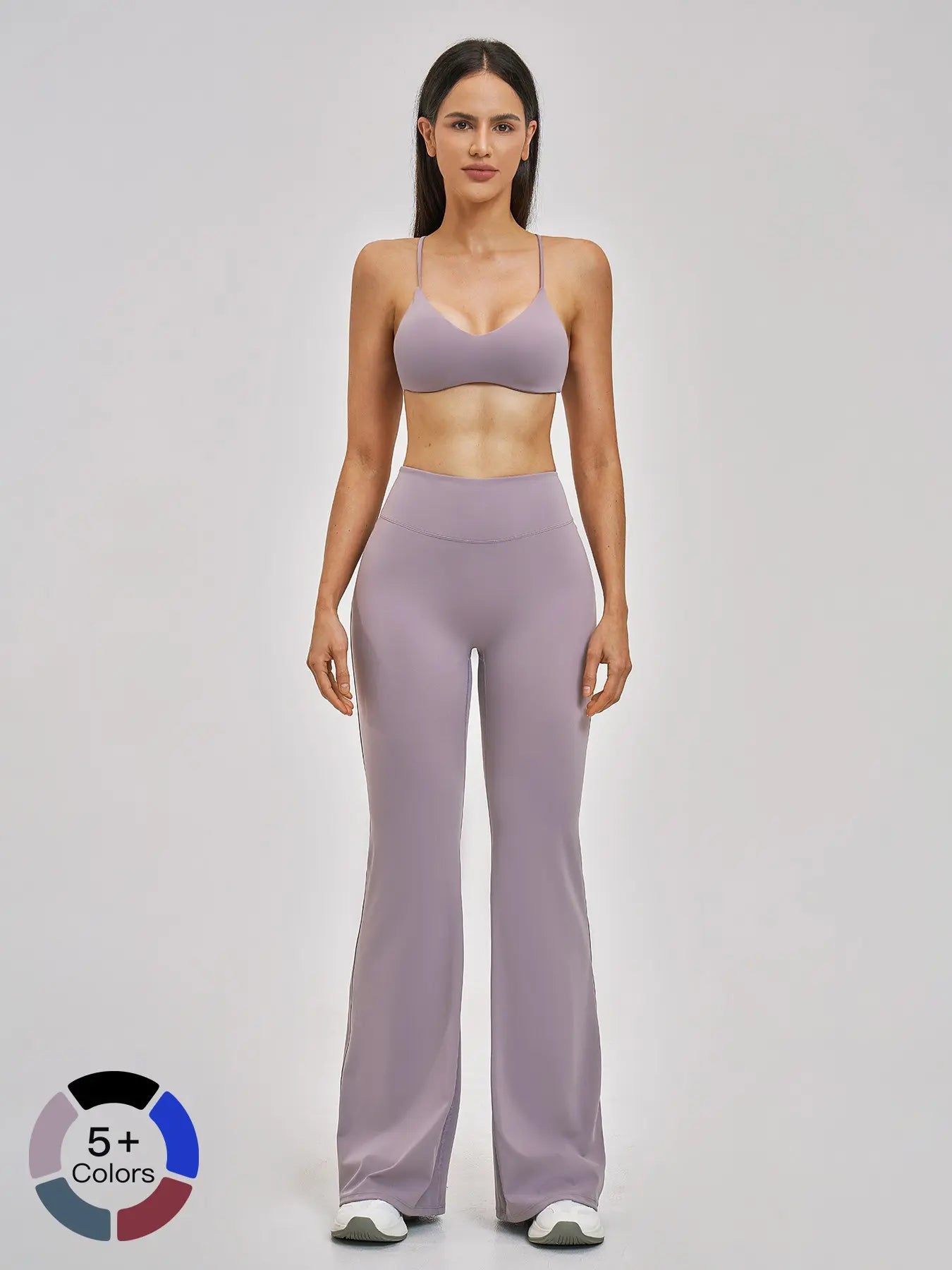 Cross-Border Tight Back Yoga Set, Fleece Fashion Micro Fitness Sports Set - image 4