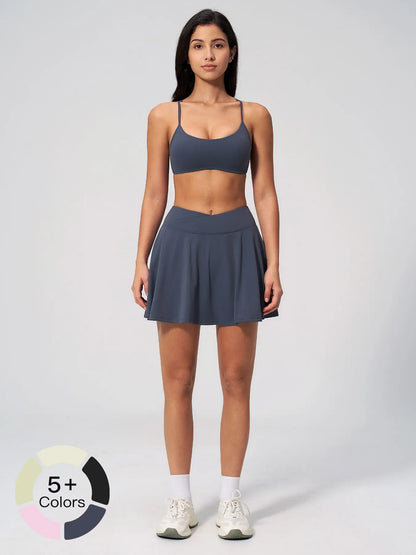 Two-Piece Sports Backless Yoga Set, Anti-Exposure Fake Two-Piece Running Sportswear