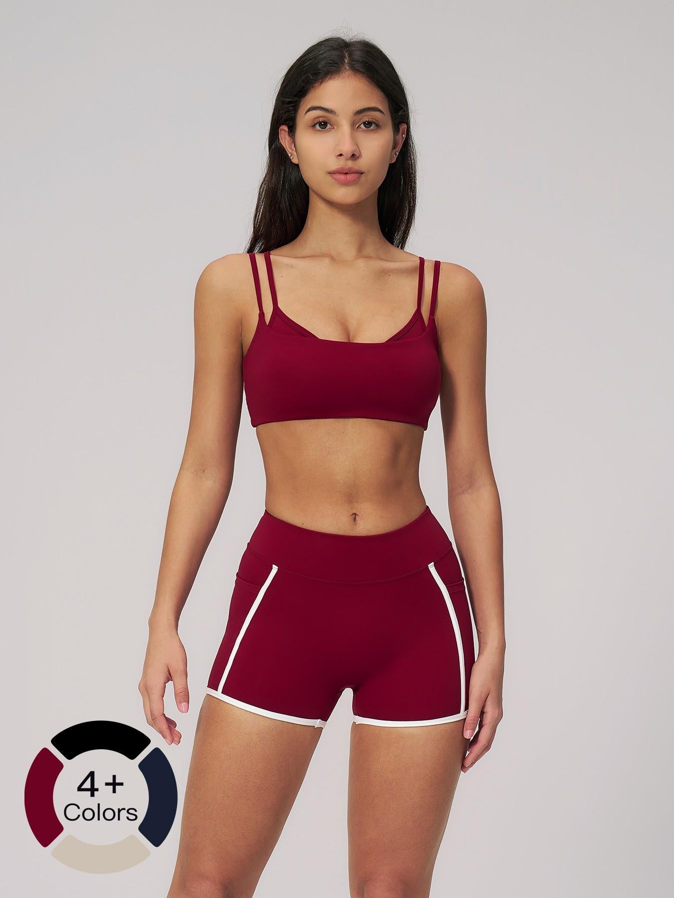 Women's Bare-Look Yoga Set, Contrast Stitching - image 13