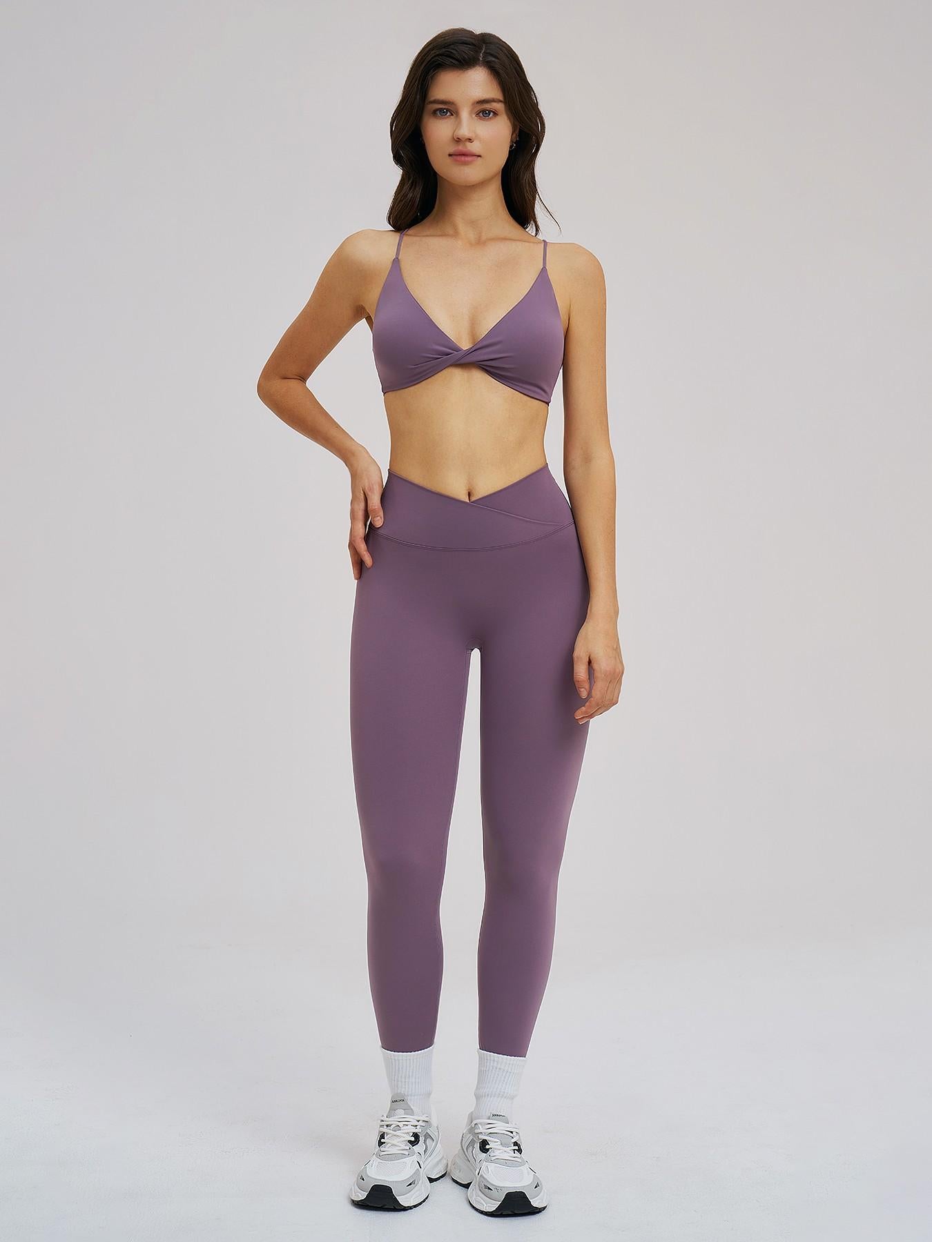 Cross-Border Yoga Set, Fleece-Lined Thin Strap Back Support Tight Fit - image 10