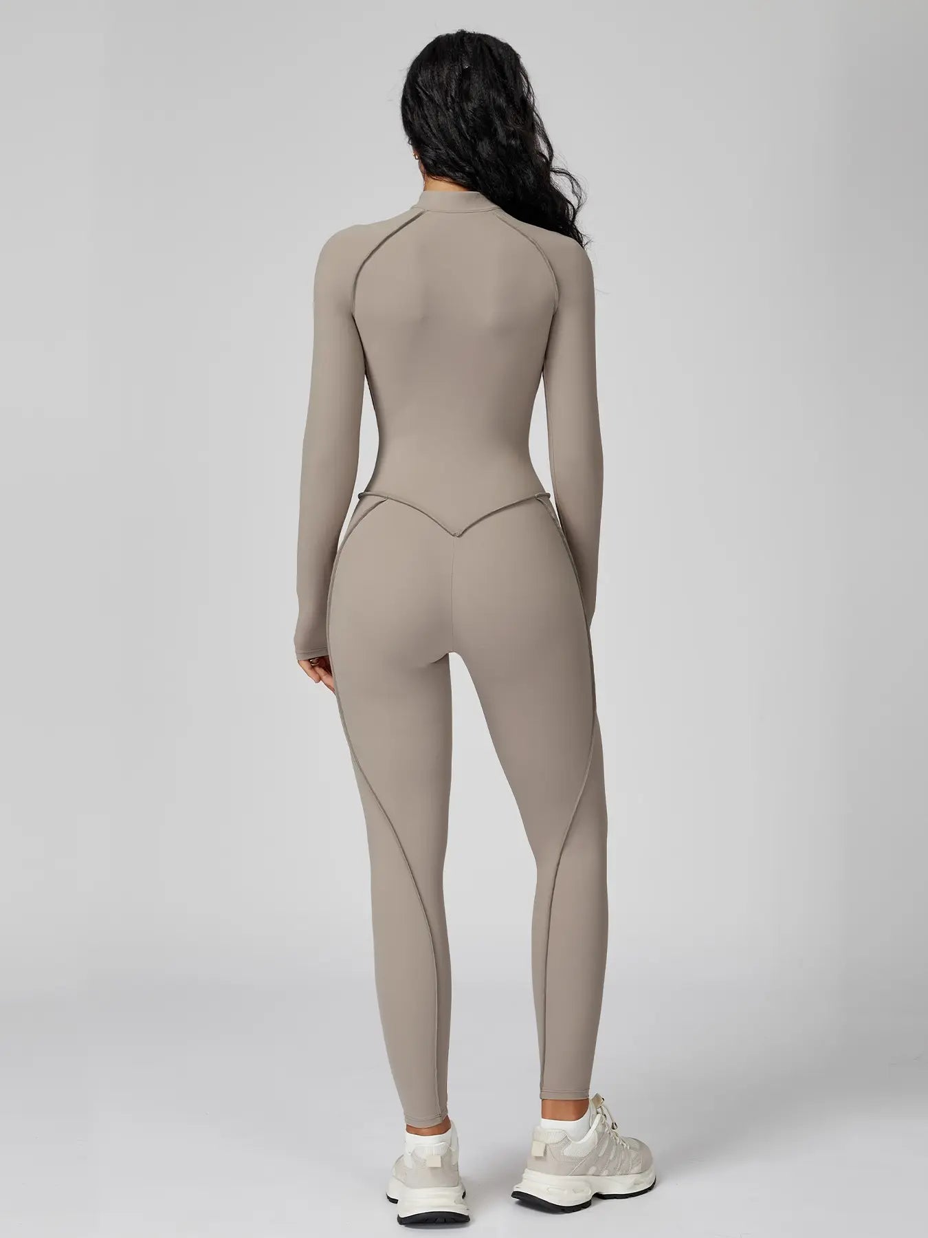Women's High-Intensity Yoga Workout, Colorblock Stand Collar Romper - image 8