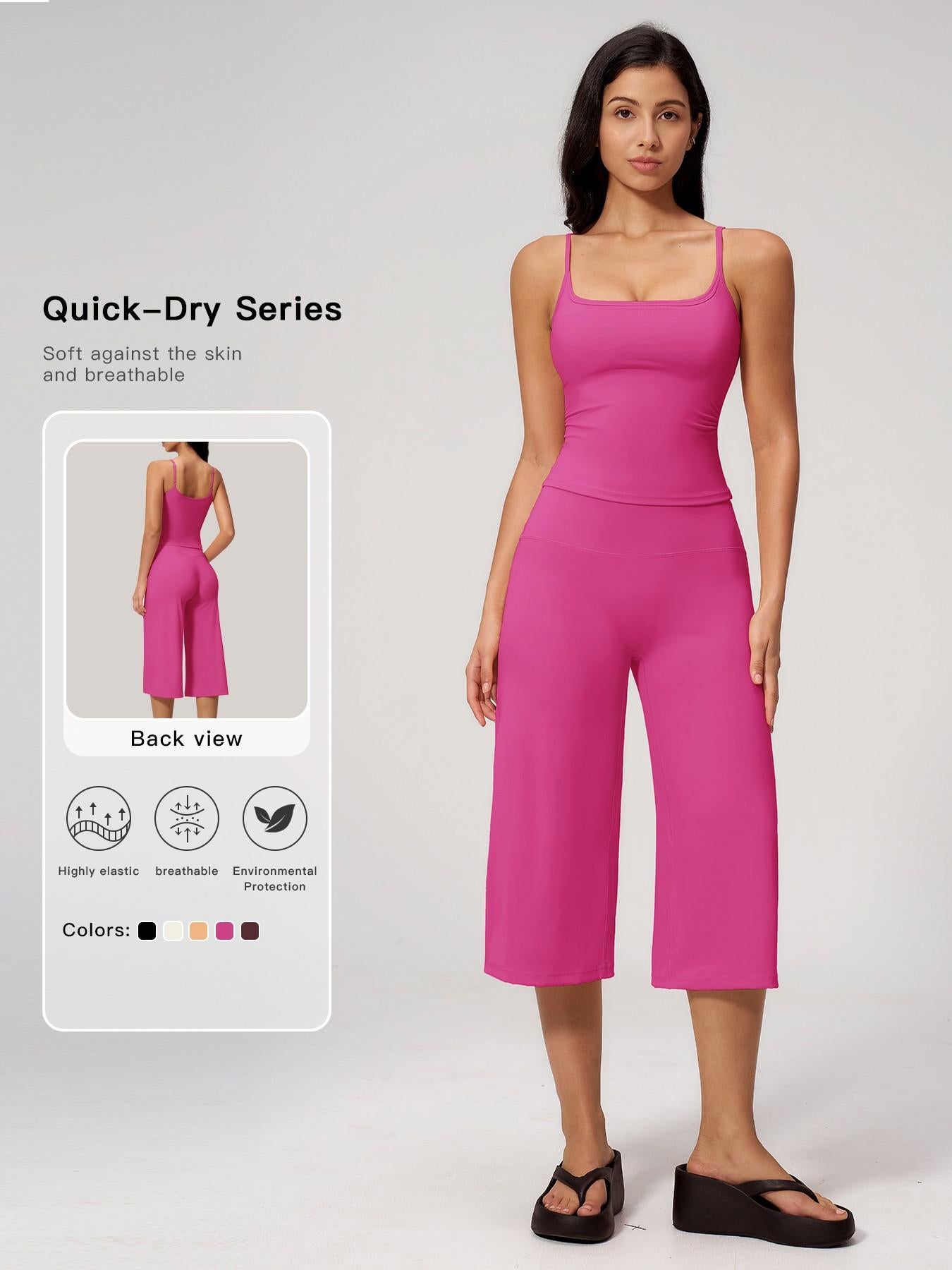 Yoga Tank Top High Waist Quick-Dry Casual Mid-Length Pants Running Outdoor Athletic Sportswear Yoga… - image 11