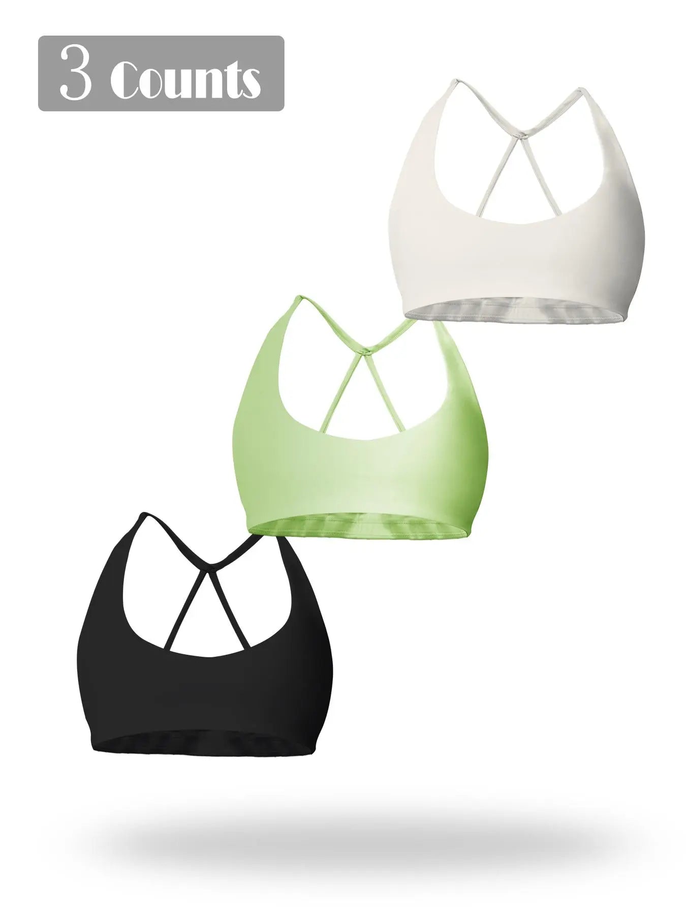 Women's Solid Wireless Sports Bra, Breathable Comfortable Sports Bra