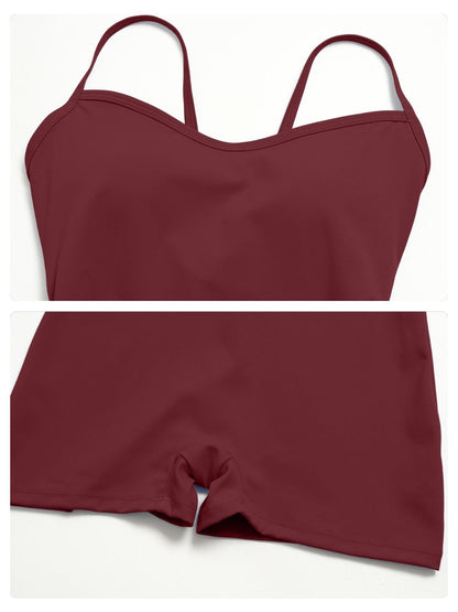 Cross Back Yoga, Tight Fit High Waist One-Piece Gym Shorts - image 17