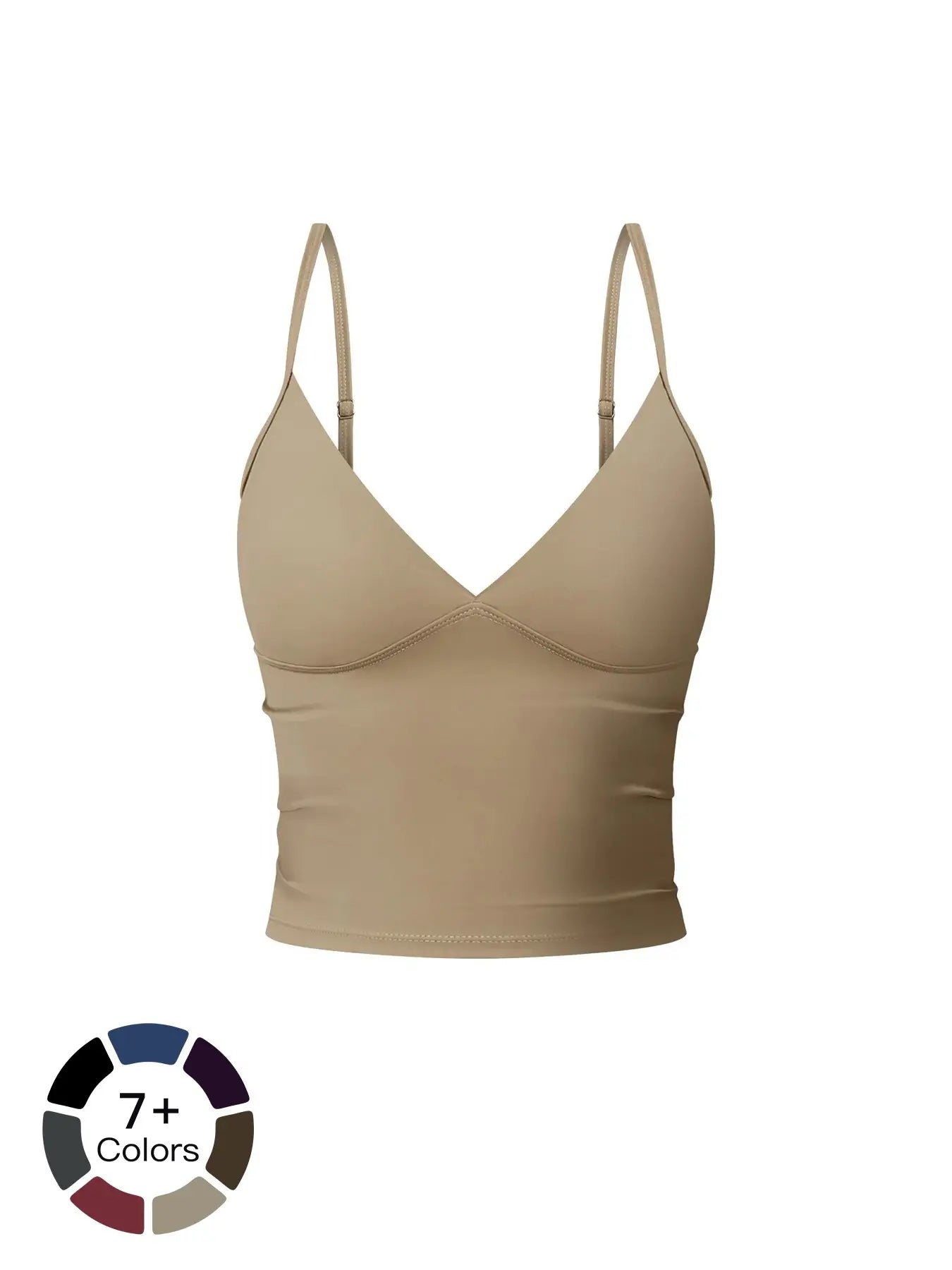 Women's Solid Color Sports Cami Top, Breathable Comfortable Sports Top