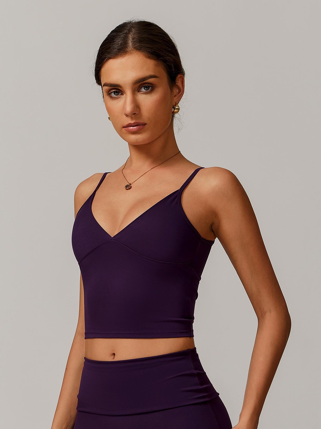 Women's Solid Color Sports Cami Top, Breathable Comfortable Sports Top - image 14