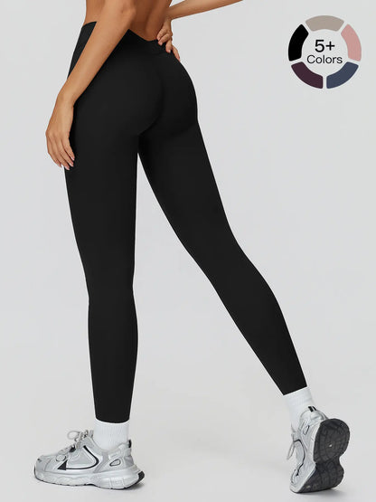High Waist Yoga Pants, Fitted V-Back Sport Long Pants