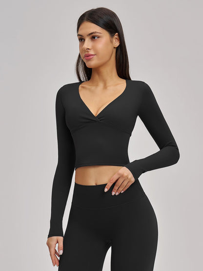 Women's Long Sleeve Yoga Top, European & American Style Spring Summer Pilates Workout Shirt - image 16