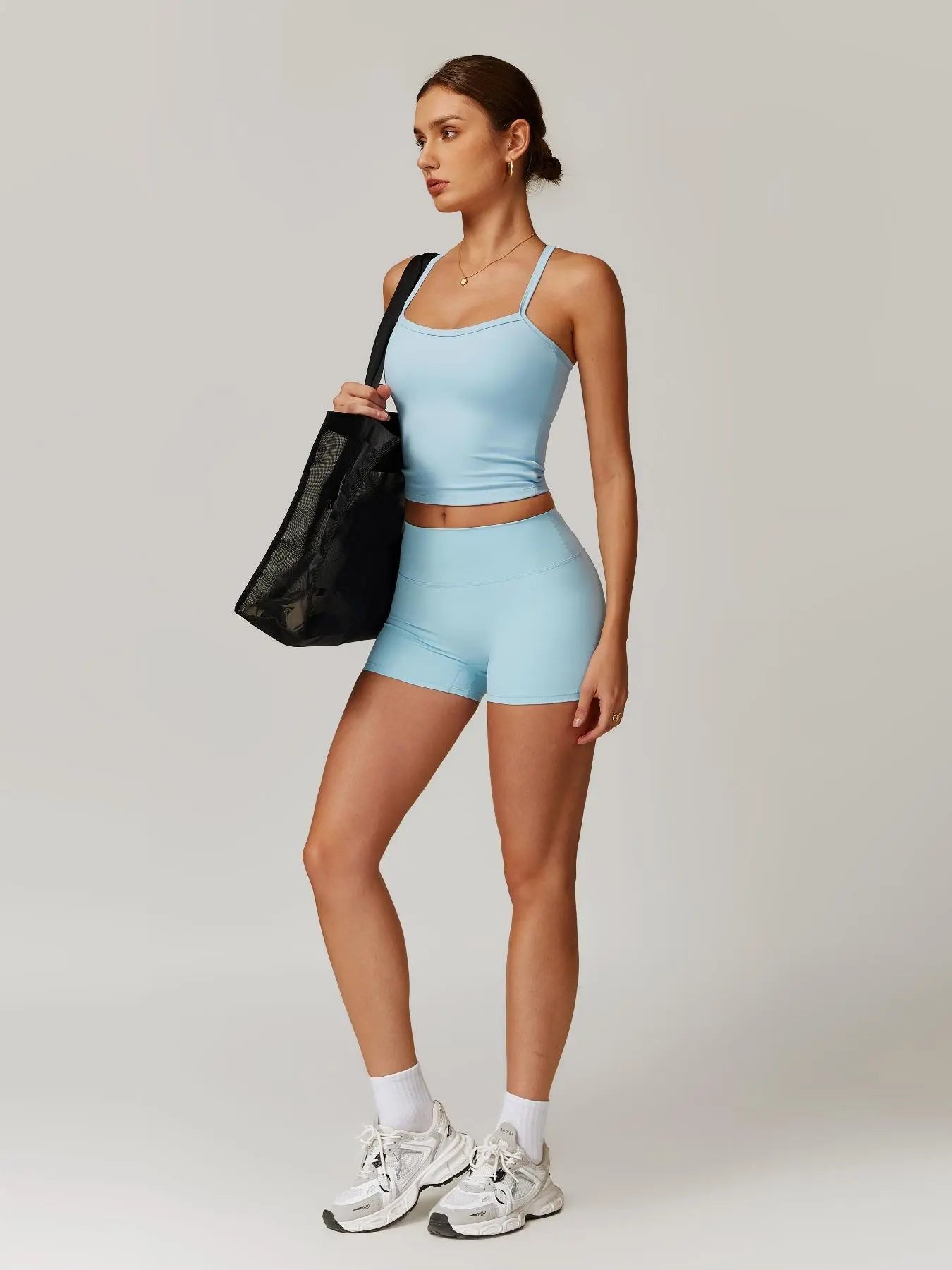 Women's Backless Cami Top & High Waist Shorts Tracksuit Set - image 6