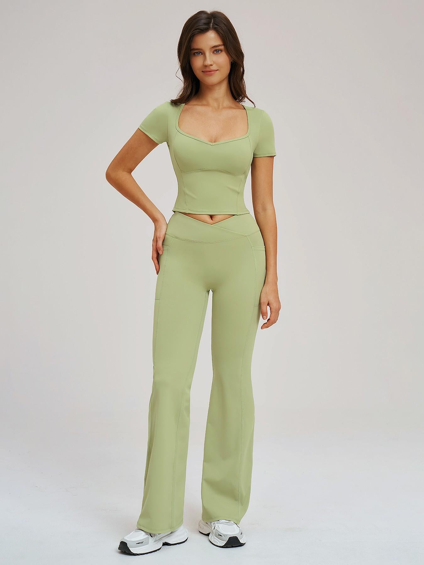 Women's Yoga Set, Naked Feeling Tight-Fitting Fashion Casual Outdoor Running Sports Suit - image 15