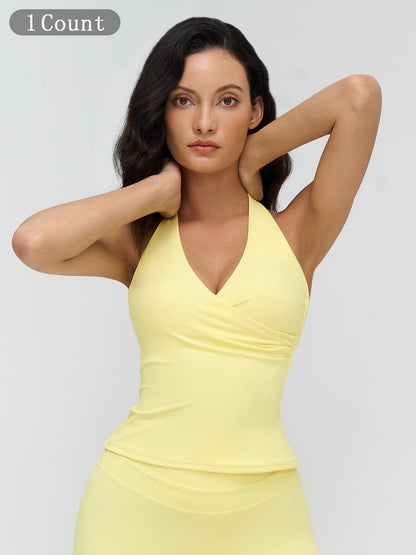 Women's V Neck Yoga Tank Top, Sports Tank Tops - image 18