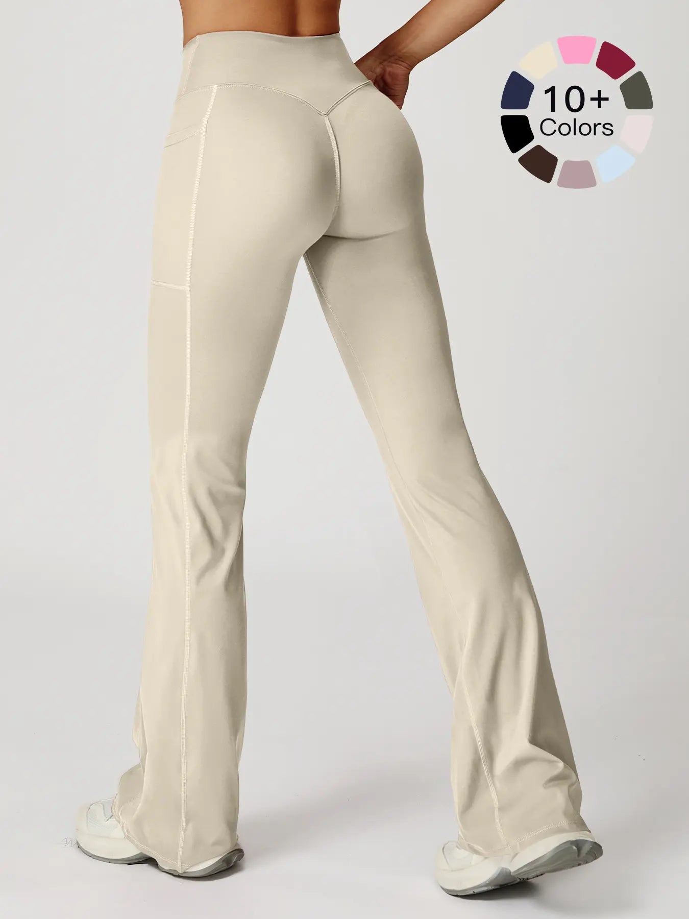 High Waist Naked Feeling Flare Pants Women, Cross Waist Wide Leg Micro Flared Outdoor Casual Sports Pants