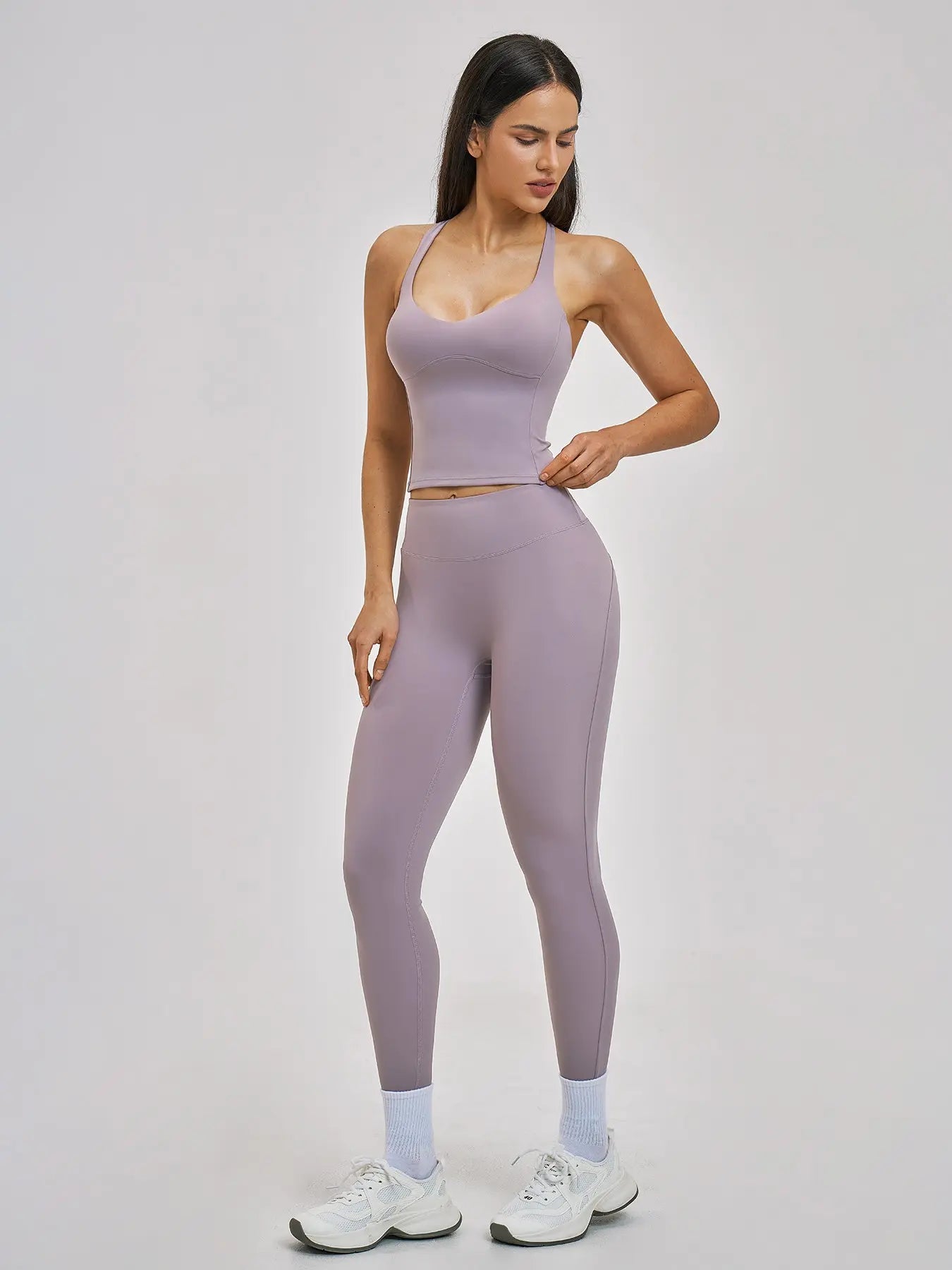 Spring Summer Fleece Sports Set, Cross Back High-End Fitness - image 7