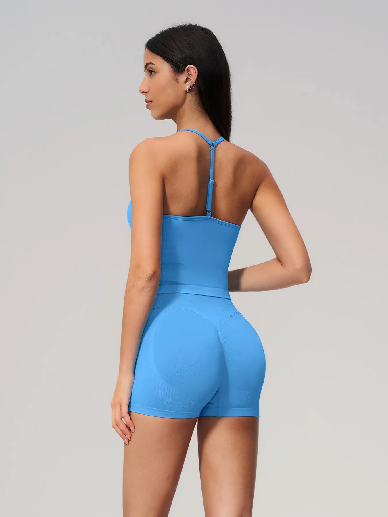 Seamless Knitted Sports Set, Cross Back Waist Trainer High-Waist Fitness Running Yoga for Women - image 6