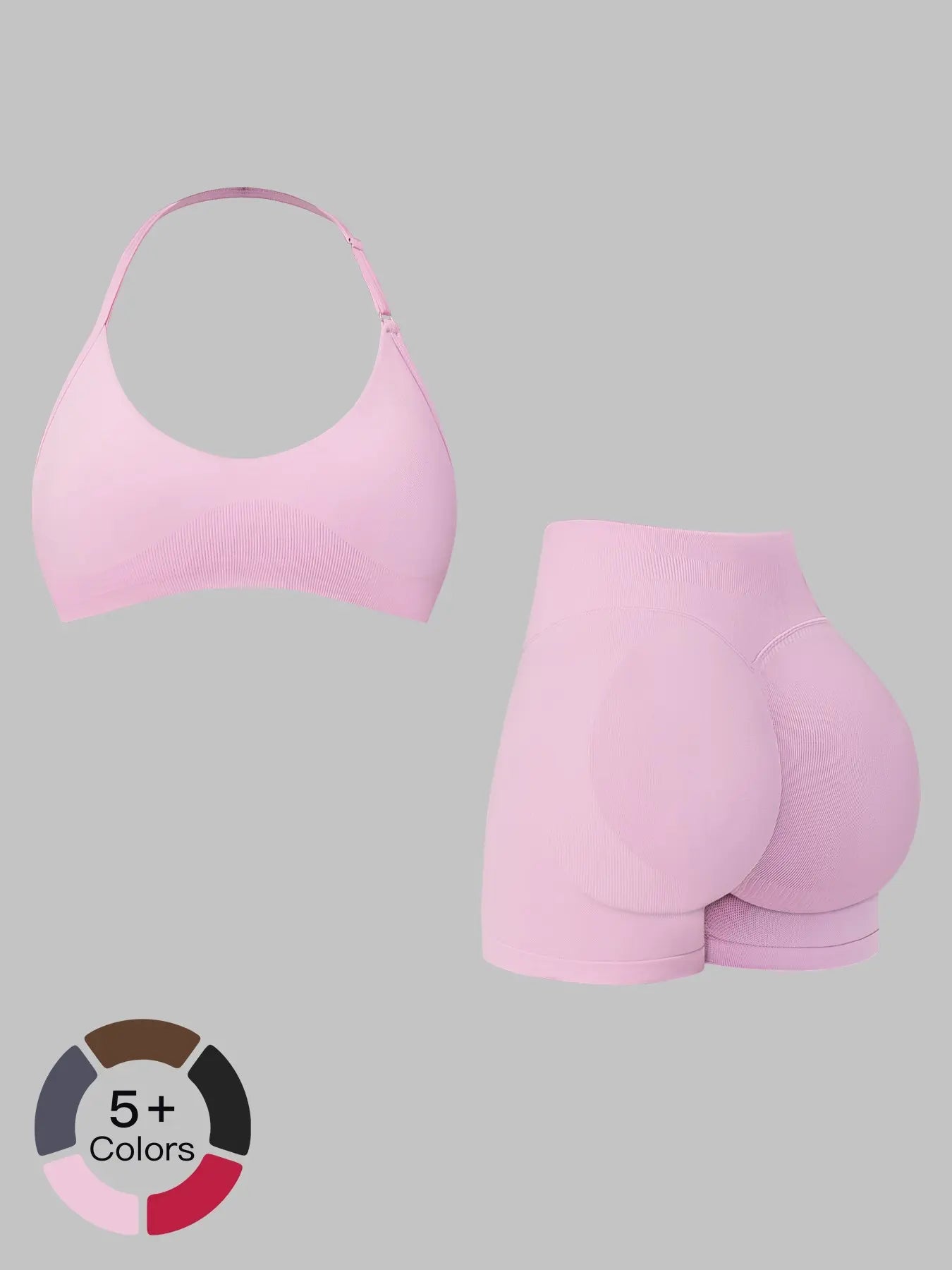European and American Style Yoga Set for Women, Waist Cinching Tight Fit Peach Butt Quick-Dry Running… - image 4