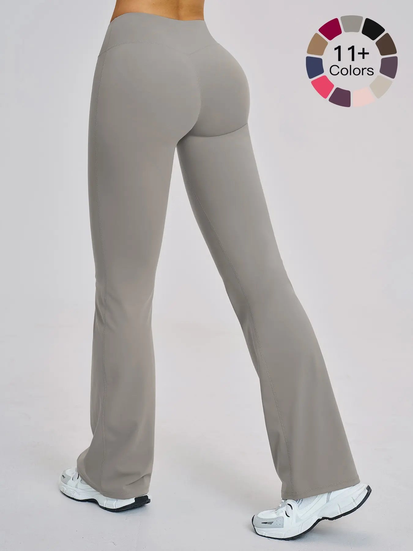 High Waist Yoga Pants, Fitted Wide Leg Bell Bottoms
