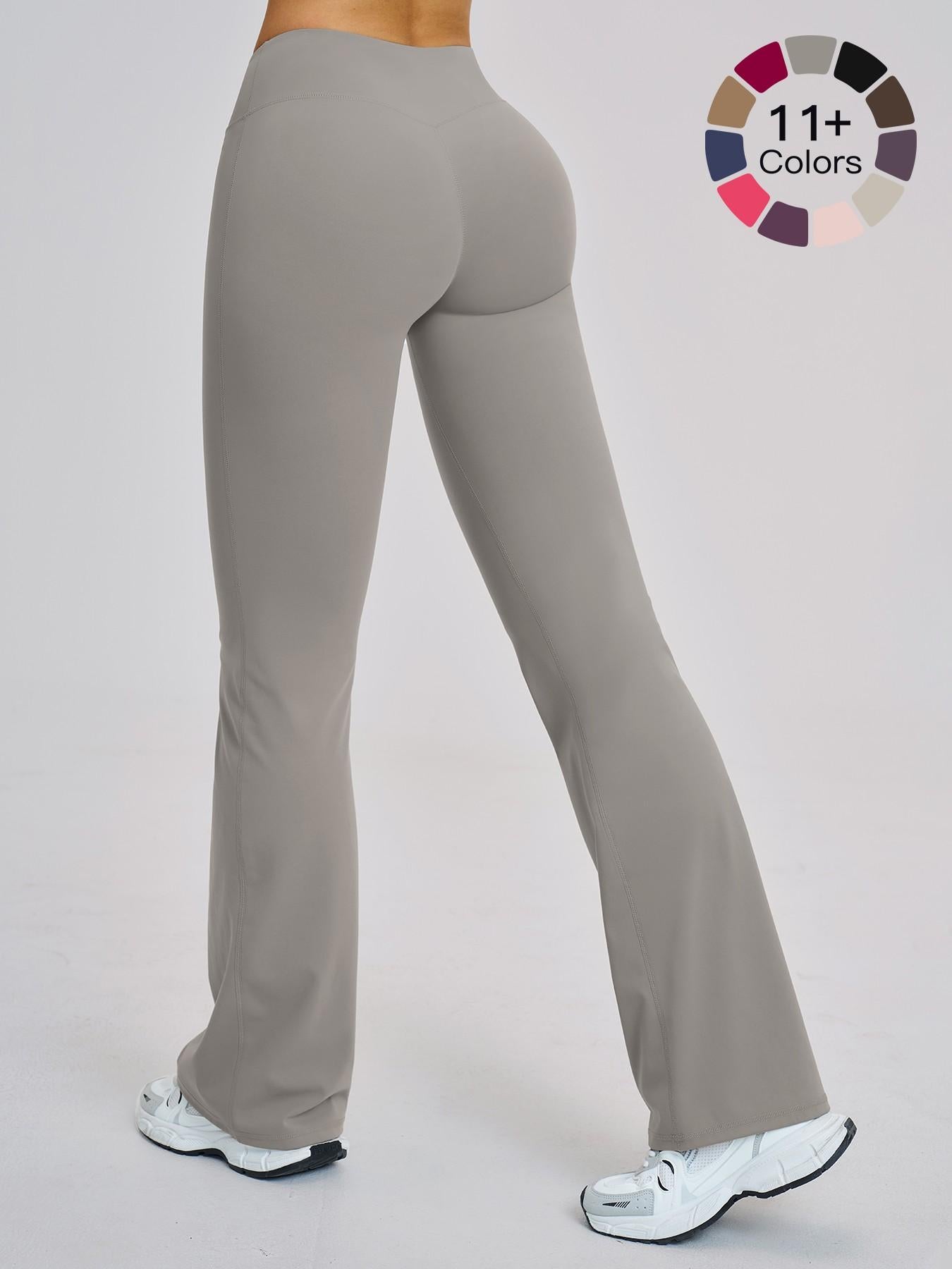 High Waist Yoga Pants, Fitted Wide Leg Bell Bottoms - image 27