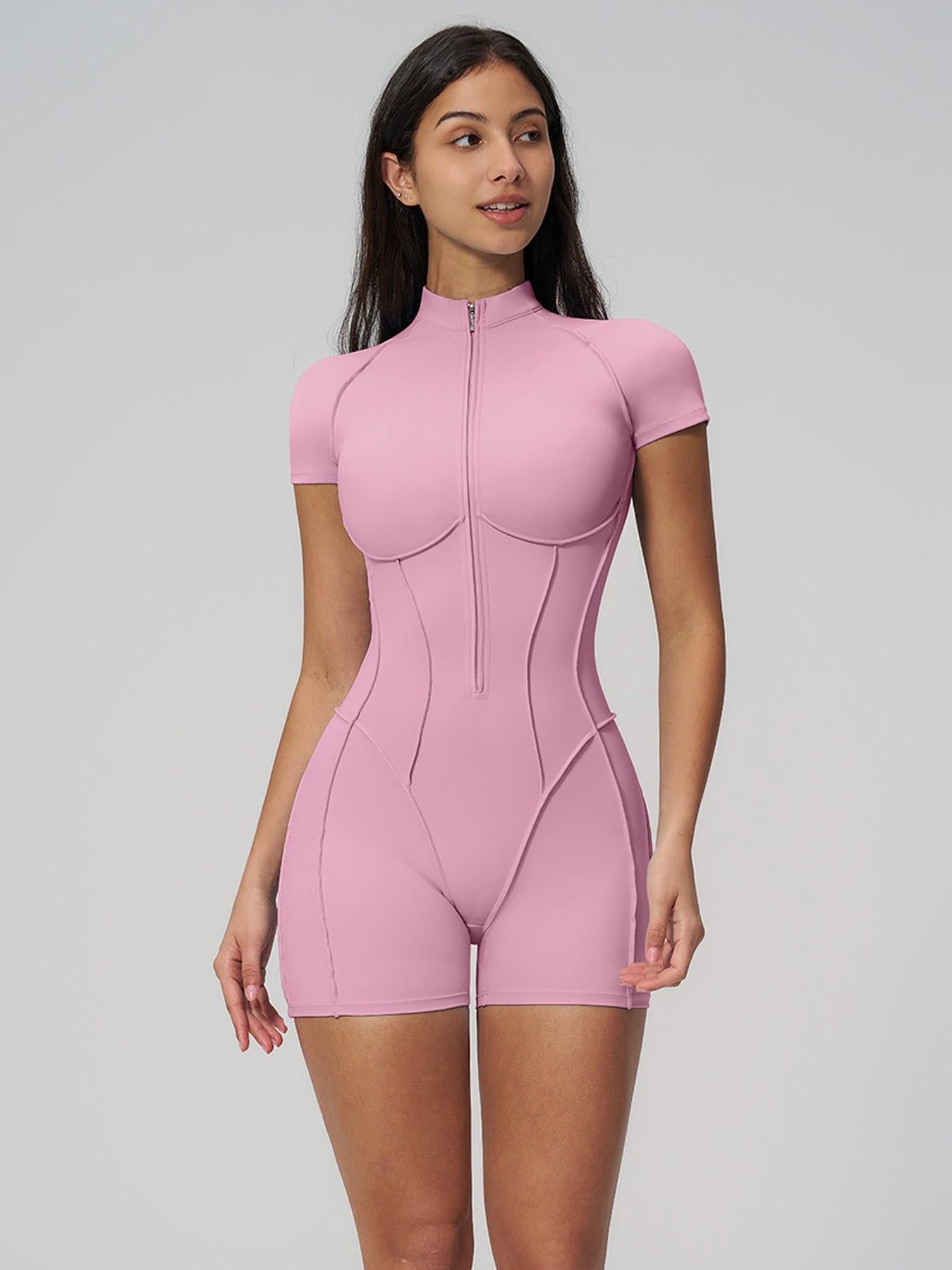 European and American Cross-Border Fitness One-Piece, Stand Collar Zipper - image 15