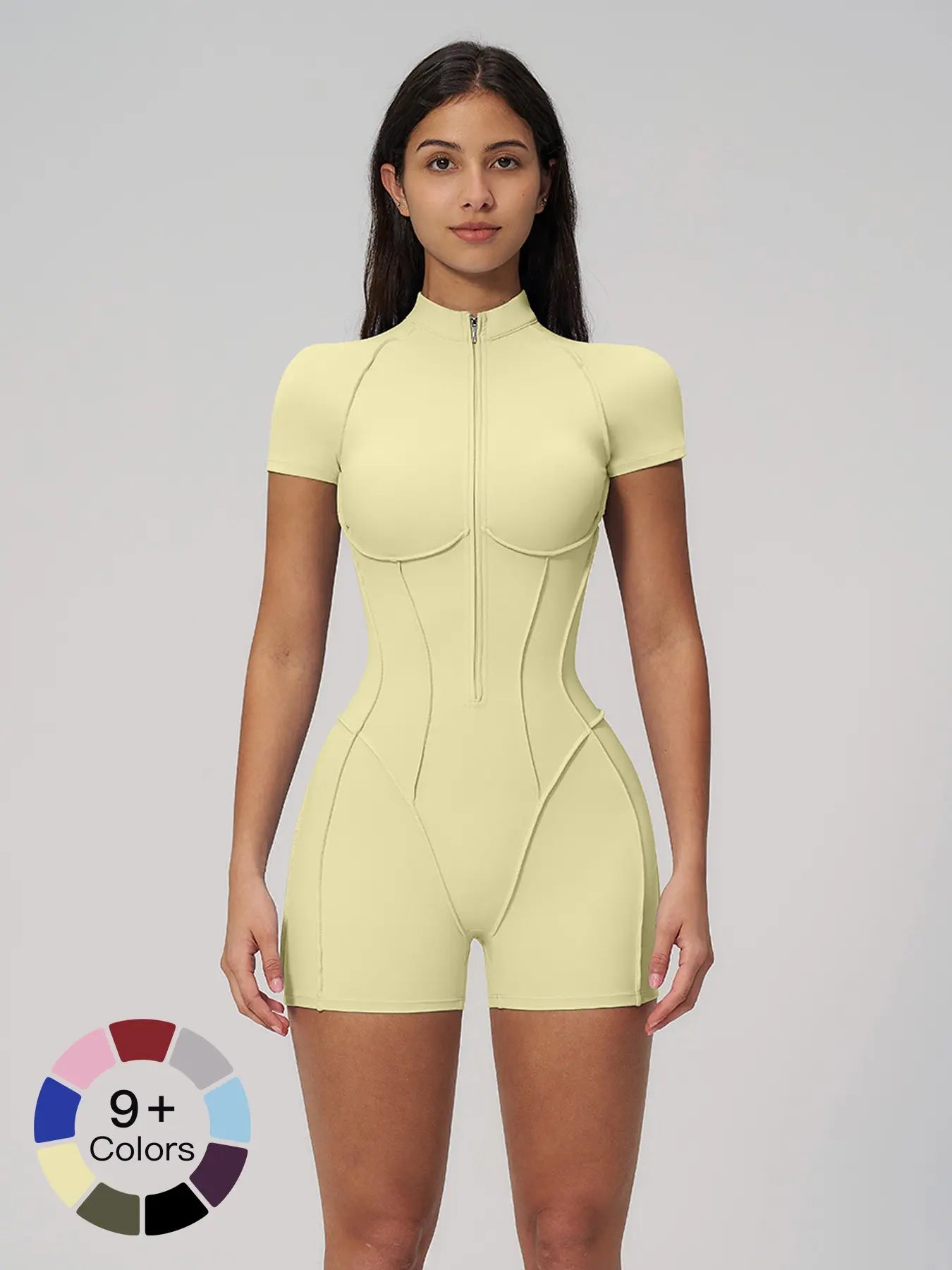 European and American Cross-Border Fitness One-Piece, Stand Collar Zipper - image 7