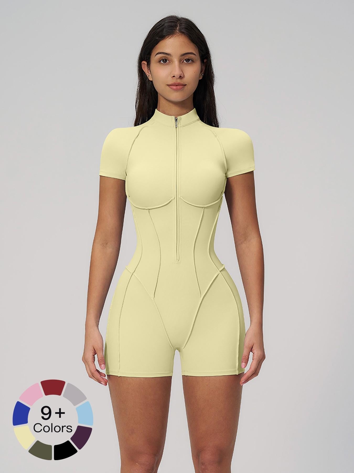 European and American Cross-Border Fitness One-Piece, Stand Collar Zipper - image 23