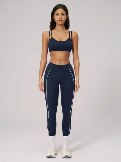 Women's Bare-Look Yoga Set, Contrast Stitching - image 9
