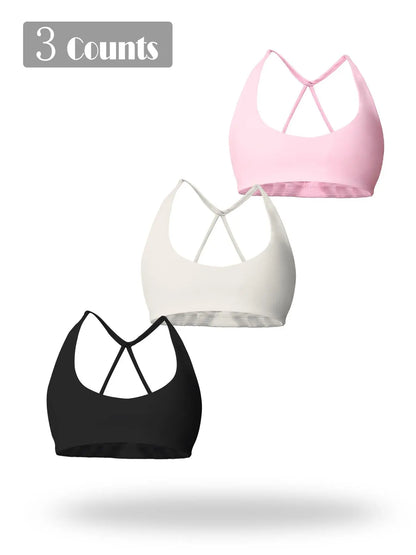 Women's Solid Wireless Sports Bra, Breathable Comfortable Sports Bra