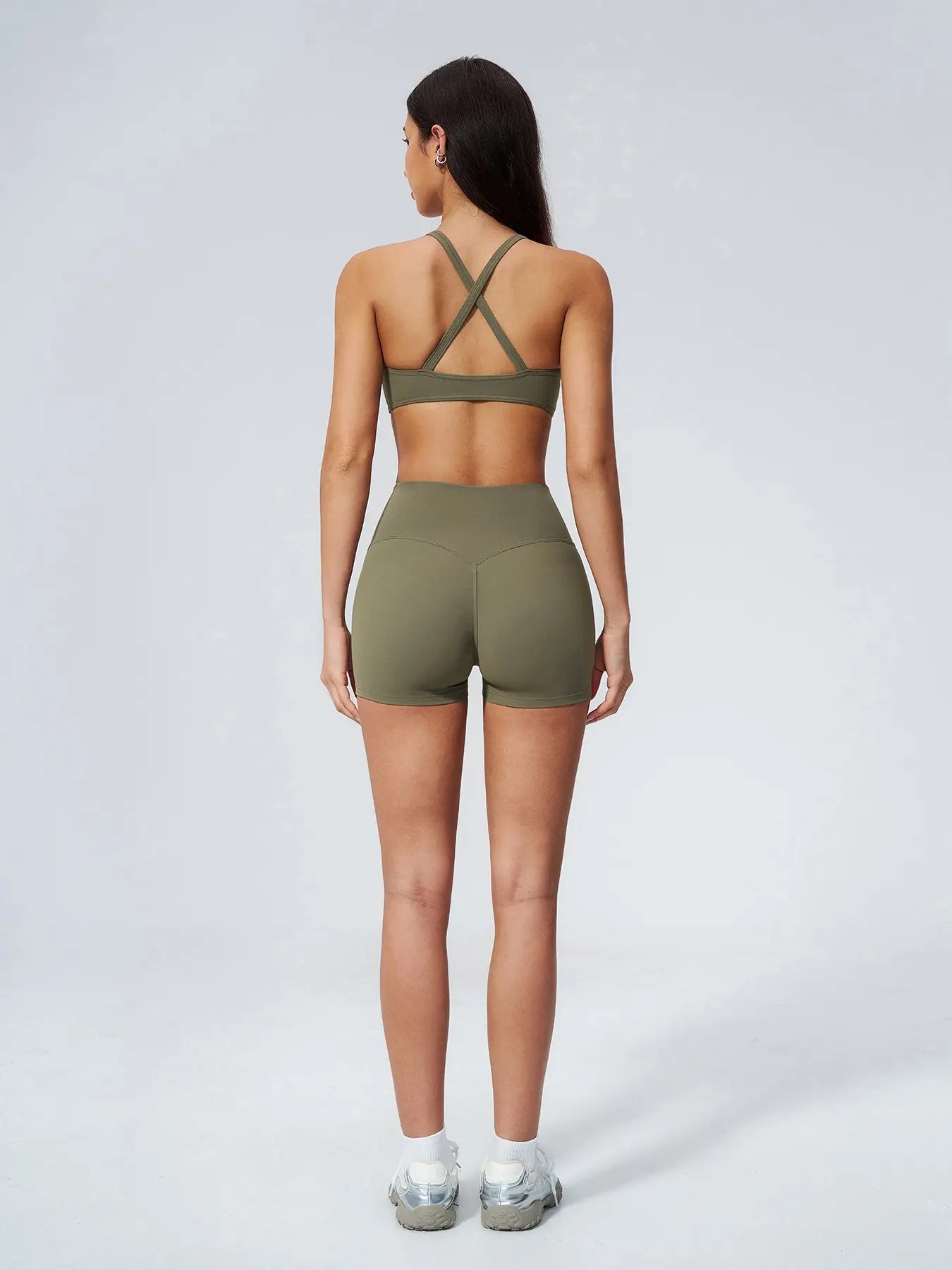 Women's High Waist Workout Set, Gym Shorts Top - image 9