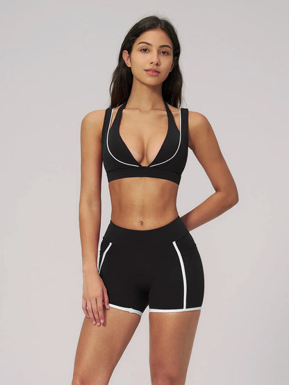 Women's Bare-Look Colorblock Yoga Set, Slimming Fitness Workout Clothes - image 6