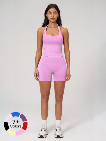 Seamless Yoga Set for Women, Tight Running Quick-Dry Sports Tank Top - image 6