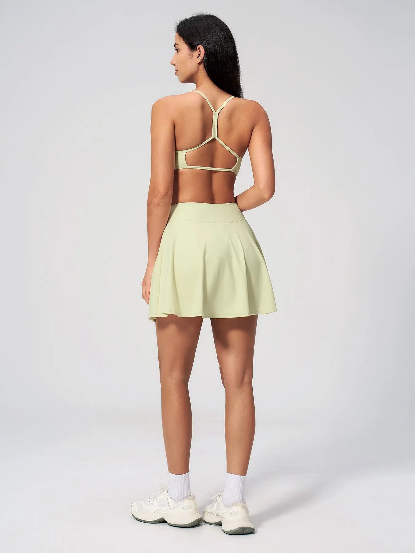 Two-Piece Sports Backless Yoga Set, Anti-Exposure Fake Two-Piece Running Sportswear - image 5