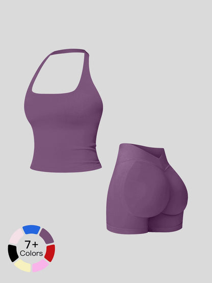 Seamless Yoga Set for Women, Tight Running Quick-Dry Sports Tank Top - image 17