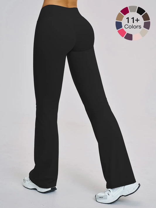High Waist Yoga Pants, Fitted Wide Leg Bell Bottoms - image 7