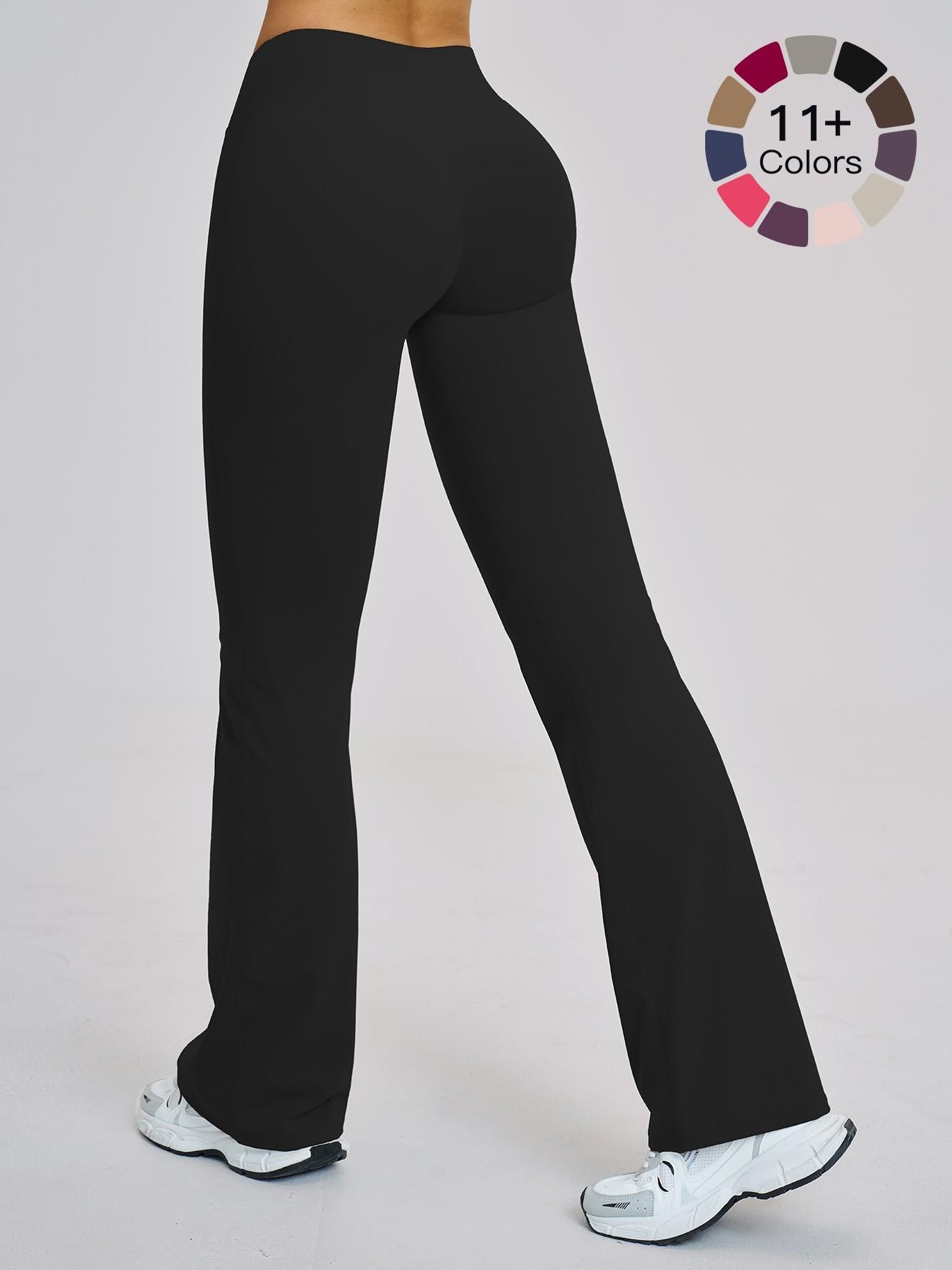 High Waist Yoga Pants, Fitted Wide Leg Bell Bottoms - image 11